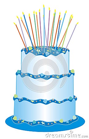 Birthday cake Vector Illustration