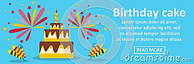 Birthday cake banner horizontal concept Vector Illustration