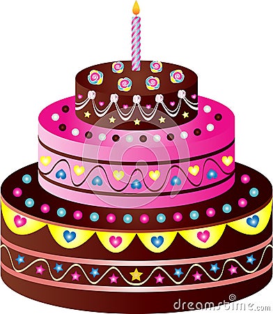 Birthday Cake Vector Illustration