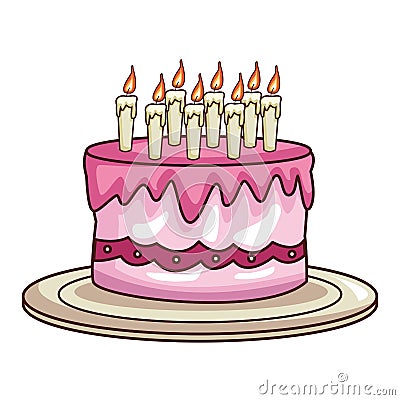 Birthday cake cartoon Vector Illustration