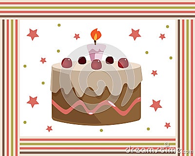 Birthday cake frame Vector Illustration