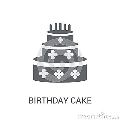 Birthday cake icon. Trendy Birthday cake logo concept on white b Vector Illustration