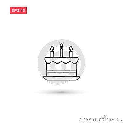 Birthday cake icon vector design isolated 4 Vector Illustration