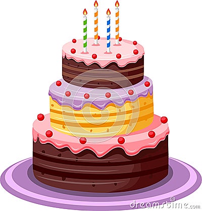 Birthday cake Vector Illustration