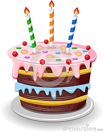 Birthday cake Vector Illustration
