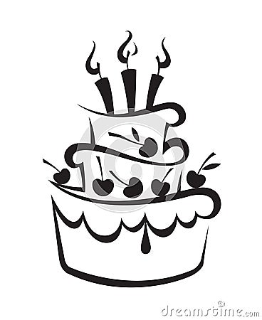 Birthday cake Vector Illustration