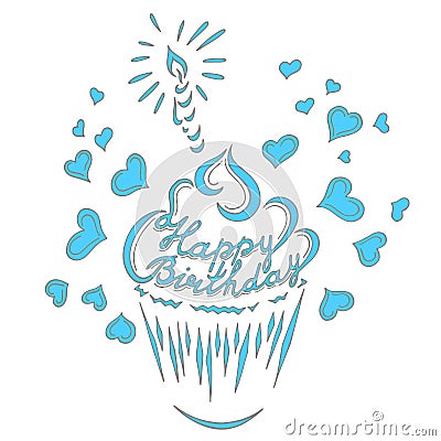 Birthday cake Vector Illustration