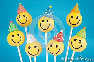 Birthday cake pops Stock Photo