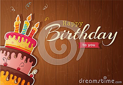 Birthday cake vector card with cake Stock Photo