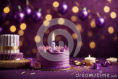 Birthday cake wallpaper hd ai genertaed images Stock Photo