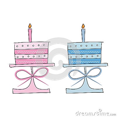 Birthday cakes Stock Photo