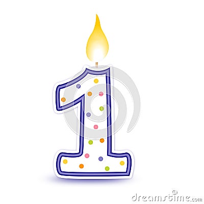 Birthday candle - 1 Vector Illustration