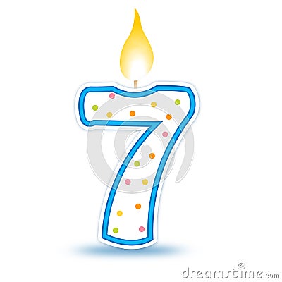 Birthday candle - 7 Vector Illustration