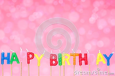 Birthday Candles On The Pink Background Royalty Free Stock Image ...