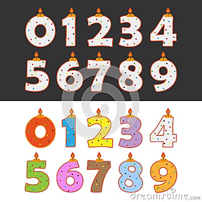 Birthday candles Vector Illustration