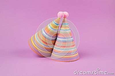 Birthday cap on pink background Stock Photo