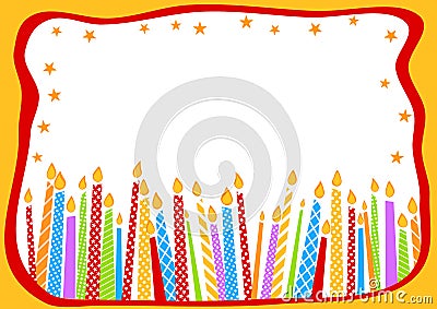 Birthday Card With Candles Stock Photo