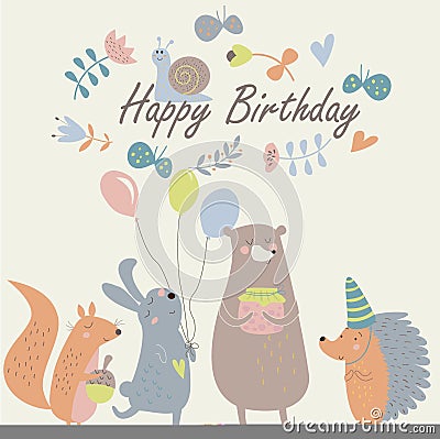 Birthday card Vector Illustration