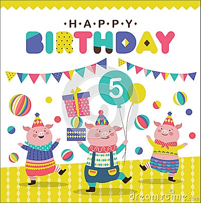 Birthday card Vector Illustration