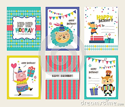 Birthday cards Vector Illustration