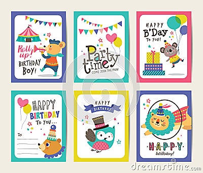 Birthday cards Vector Illustration