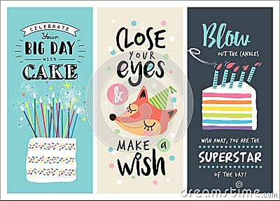 Birthday cards Vector Illustration