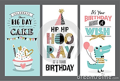 Birthday cards Vector Illustration