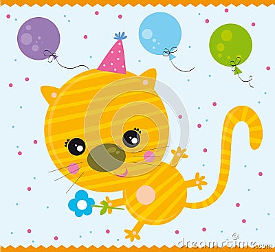 Birthday cat Stock Photo