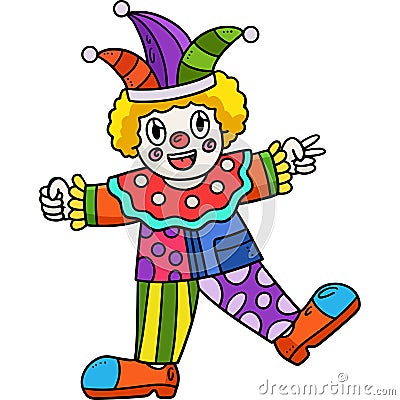Birthday Clown Cartoon Colored Clipart Vector Illustration