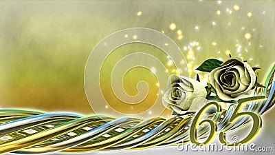 Birthday concept with roses and sparks Stock Photo