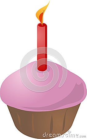 Birthday cupcake Vector Illustration