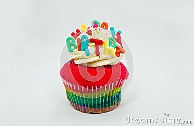 BIRTHDAY CUPCAKE Stock Photo