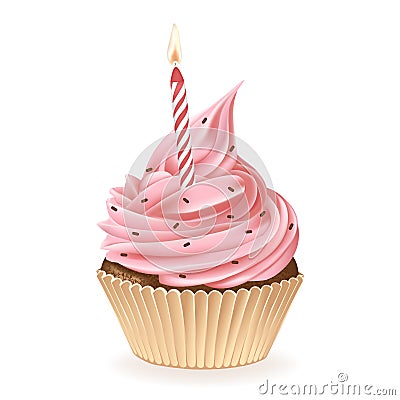 Birthday Cupcake Stock Photo