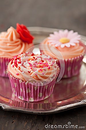 Birthday cupcakes Stock Photo