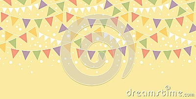 Birthday Decorations Bunting Horizontal Seamless Vector Illustration