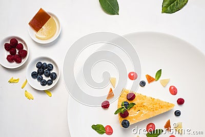 Birthday delicious dessert cake berries Stock Photo