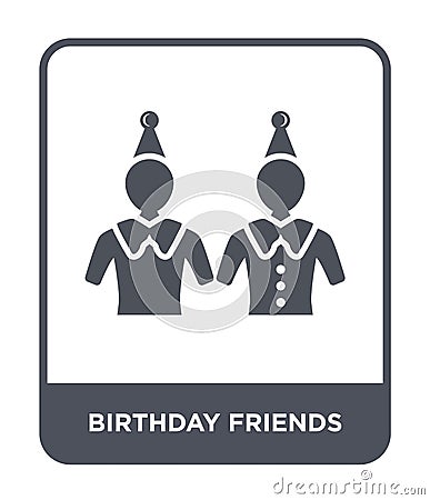 birthday friends icon in trendy design style. birthday friends icon isolated on white background. birthday friends vector icon Vector Illustration