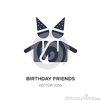 birthday friends icon on white background. Simple element illustration from Party concept Vector Illustration