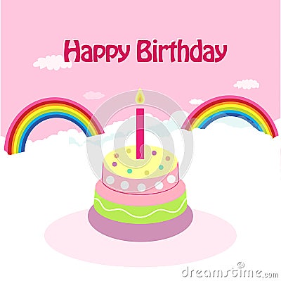 Birthday greeting card Vector Illustration