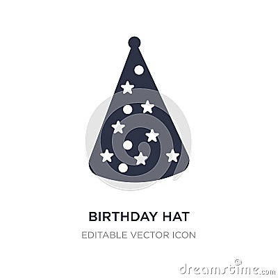 birthday hat with dots and stars icon on white background. Simple element illustration from Fashion concept Vector Illustration
