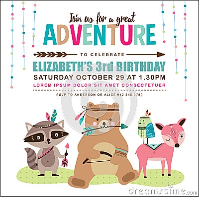 Birthday invitation card Vector Illustration