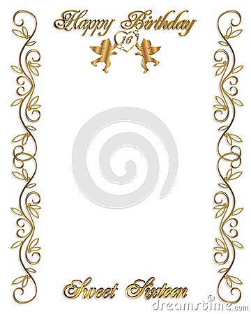 Birthday invitation sweet sixteen 16 Stock Photo