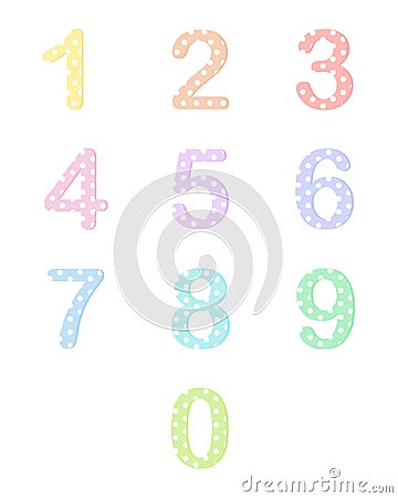 Birthday numbers, colorful numbers, color digits Cartoon Illustration