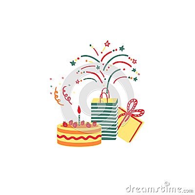 Birthday party card. Vector illustration Vector Illustration
