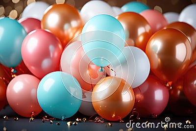 Birthday party colourful balloons Stock Photo