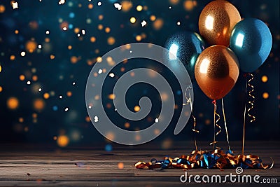 Birthday party colourful balloons. Celebration and festive background Stock Photo