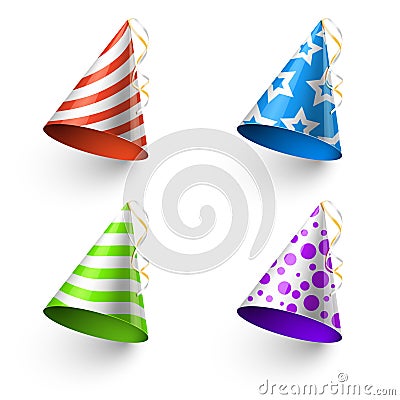 Birthday party funny hats vector photo booth templates Vector Illustration