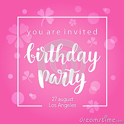 Birthday Party Invitation Banner Template Vector Illustration