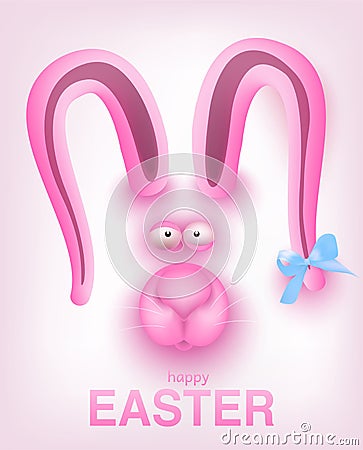 Easter rabbit with long ears. Vector Illustration