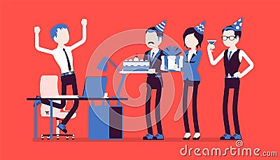 Birthday party in the office Vector Illustration
